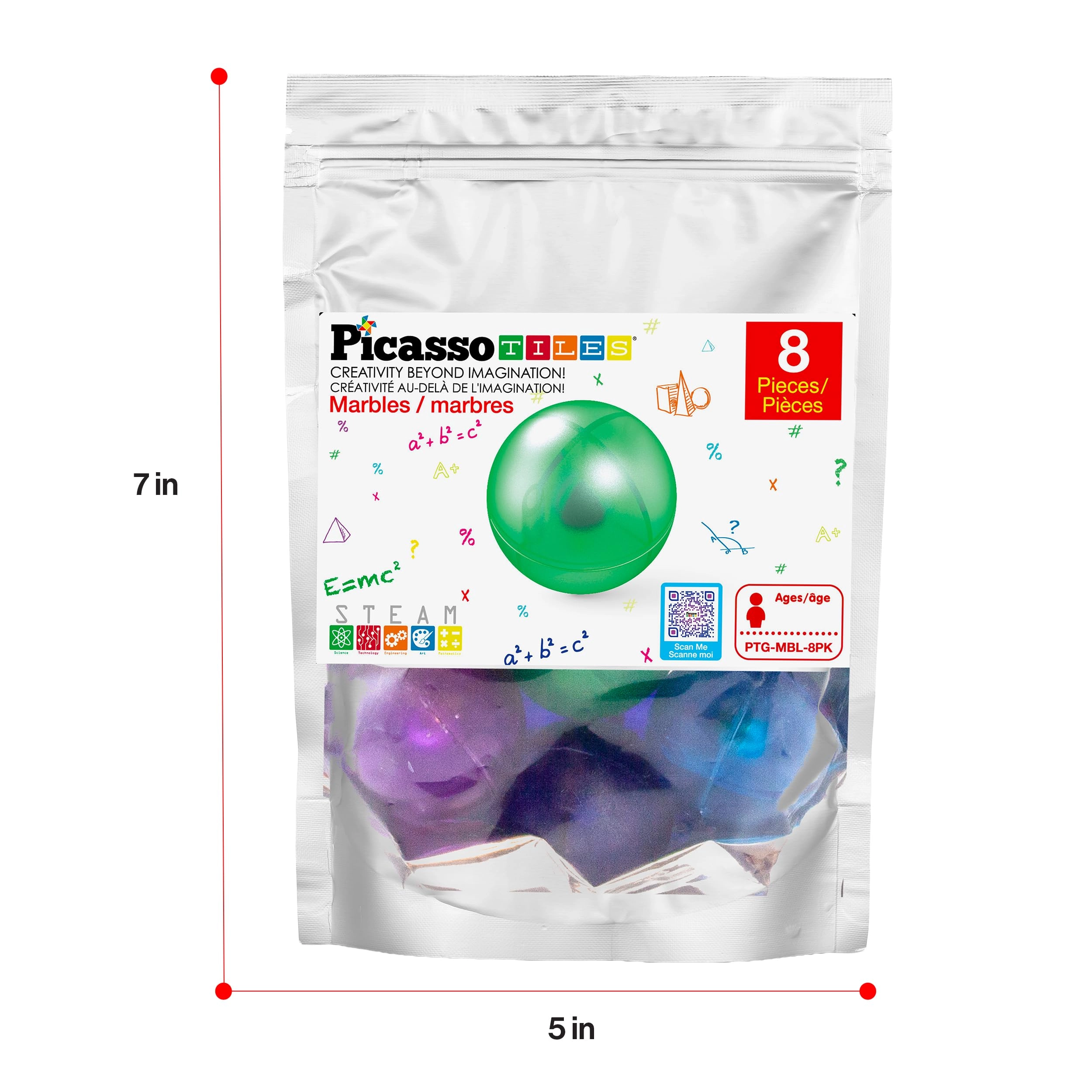 Marbles for Magnetic Block Tiles - 8pcs