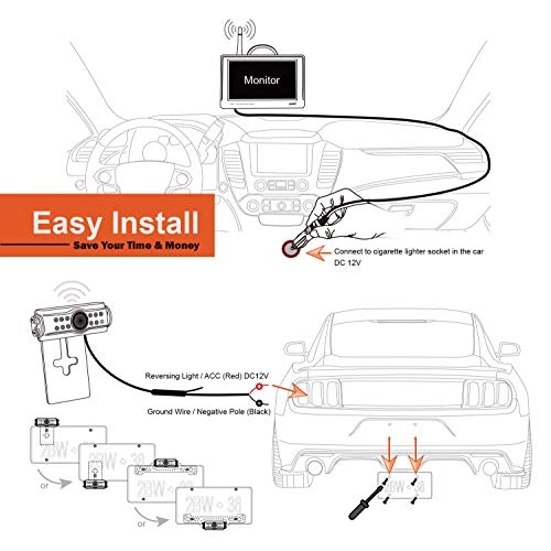 Digital Wireless Backup Camera System - Night vision Wireless