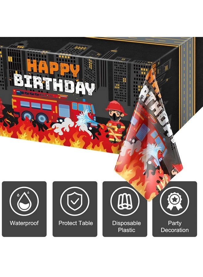 Fire Truck Tablecloth - 3 Pack Birthday