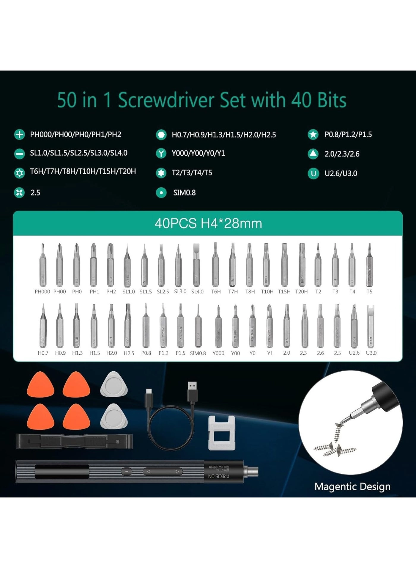 Electric Screwdriver - 50 in 1 Screwdriver Set