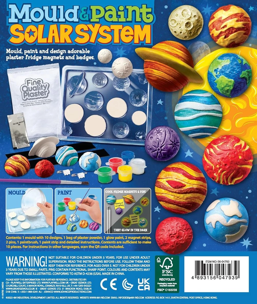 Mould & Paint Solar System Glow In The Dark Craft Kit - 5+ years