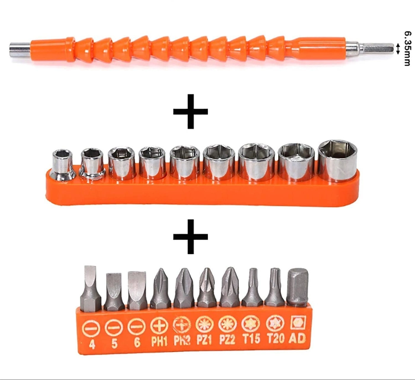 Flexible Shaft Drill Bit Extension Kit - Flexible Soft Shaft 22 Pieces