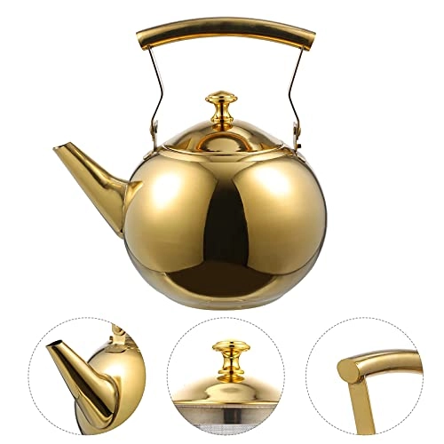 Stainless Steel Tea Pot - 3 pcs 19X18X13CM Gold