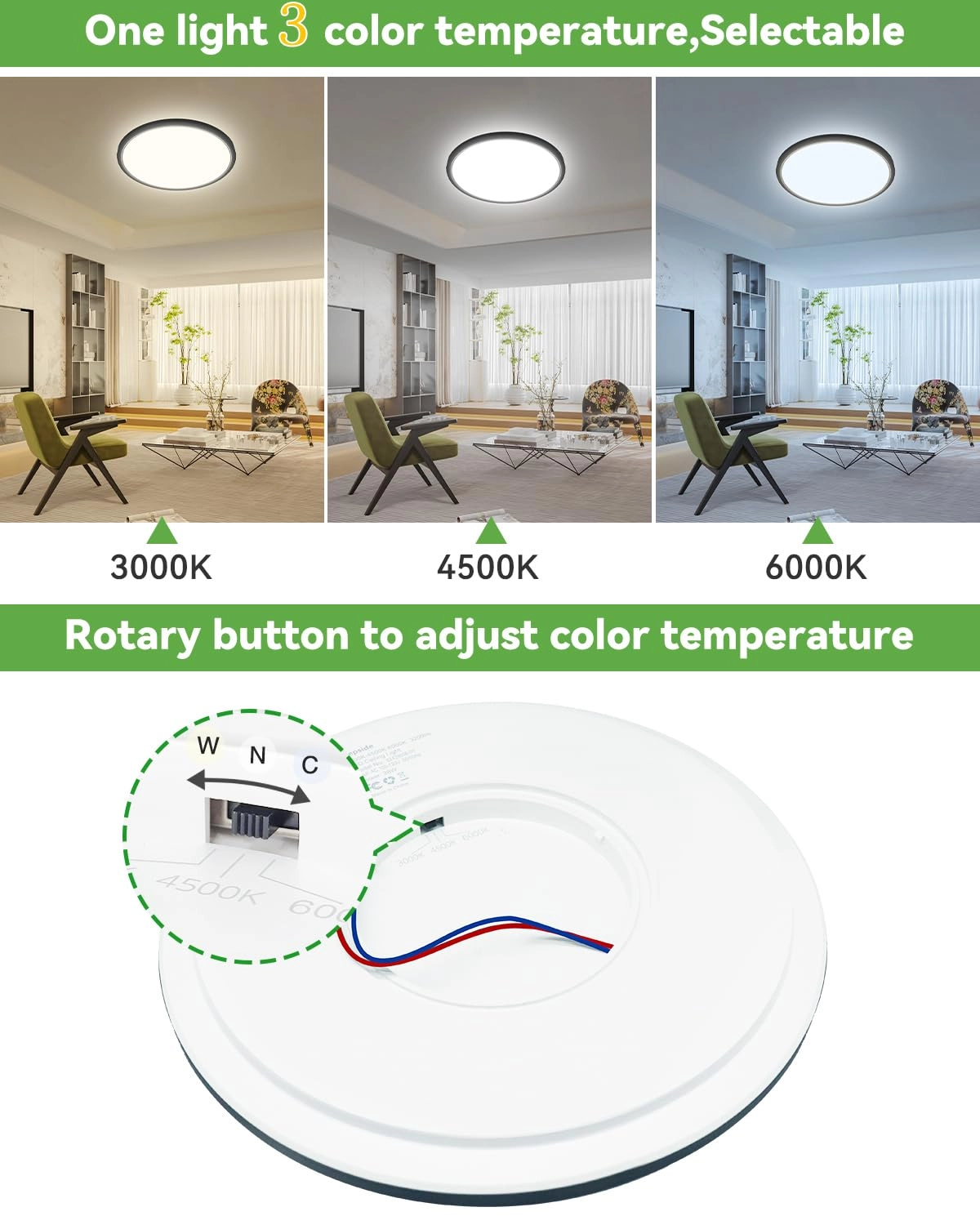 LED Ceiling Light - 3000K 4500K 6000K