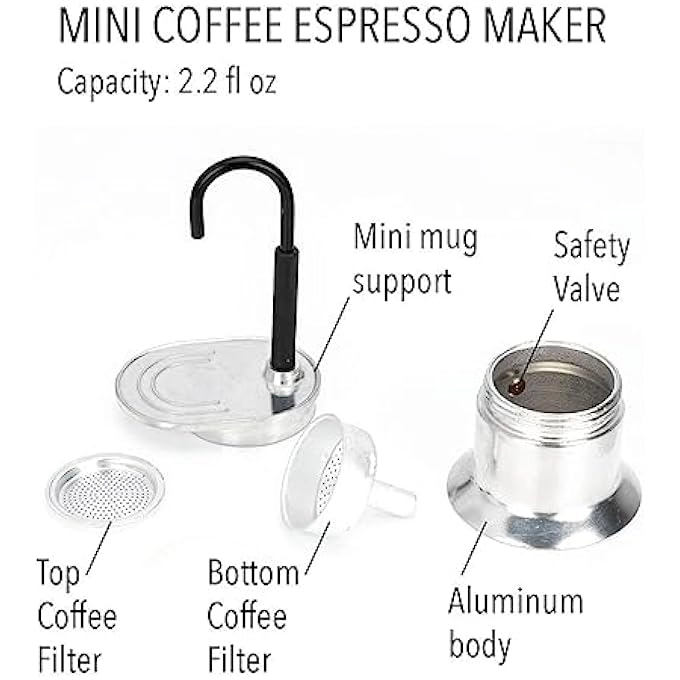 Moka Pot Mini - 1 Cup 50Ml Single Spout