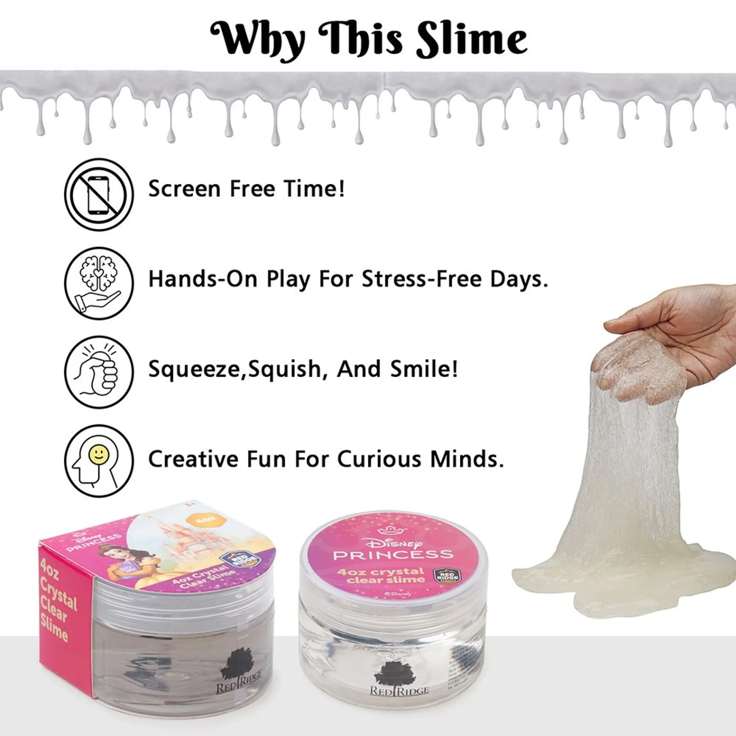 Disney Princess Crystal Clear Slime - 3+ years