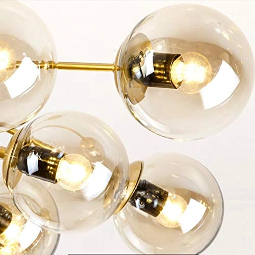 Semi Flush Mount Ceiling Light - Gold and glass E27