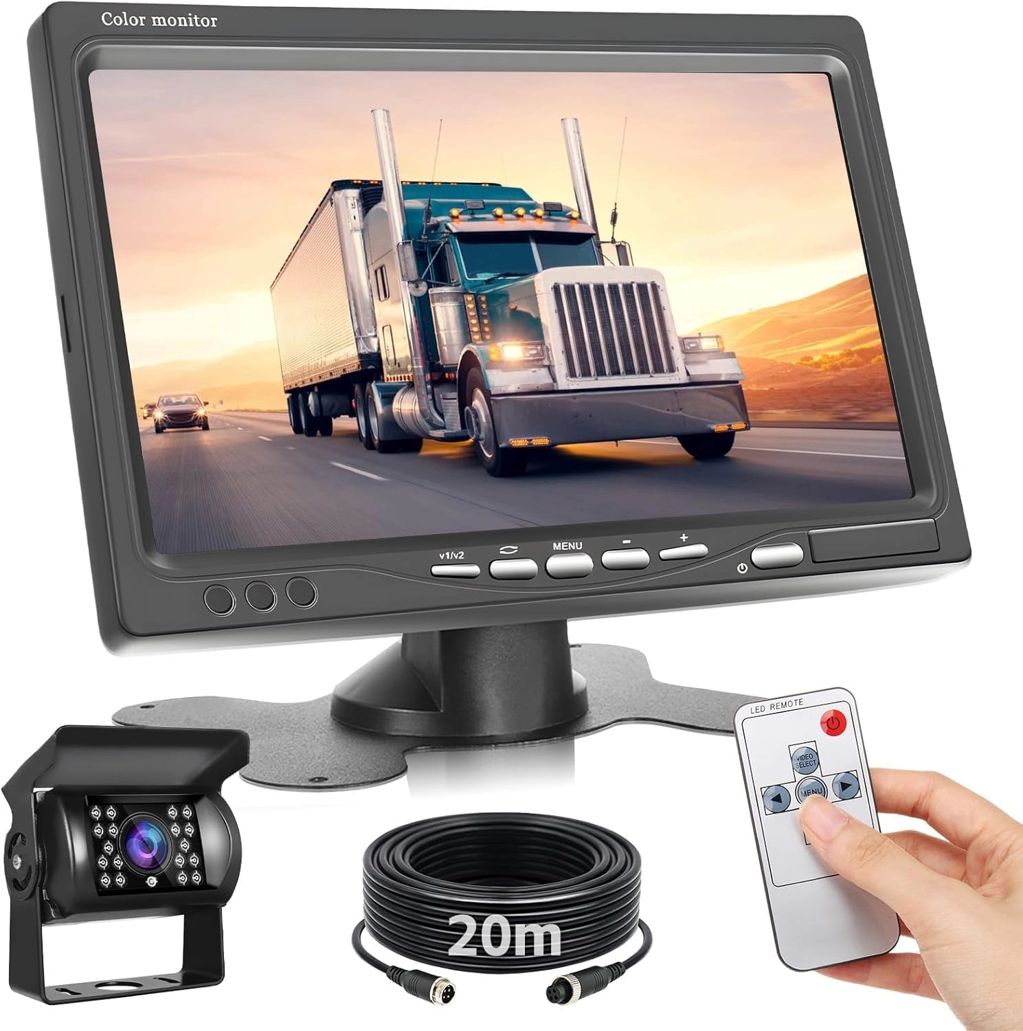 Backup Camera - 720P Night Vision + AHD Monitor - 7 inch Bluetooth