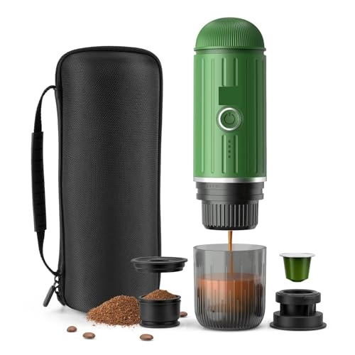 Portable Coffee Maker - coffee powder and capsules