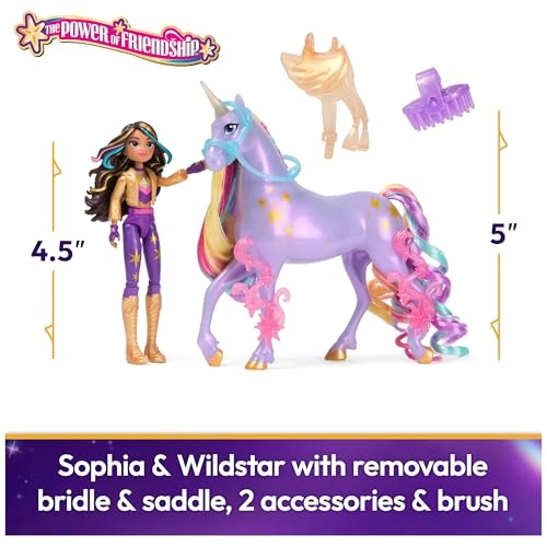 Sophia Doll - 4.5" 7-Point Articulation + Wildstar Unicorn - Rainbow Light-up Ages 4+