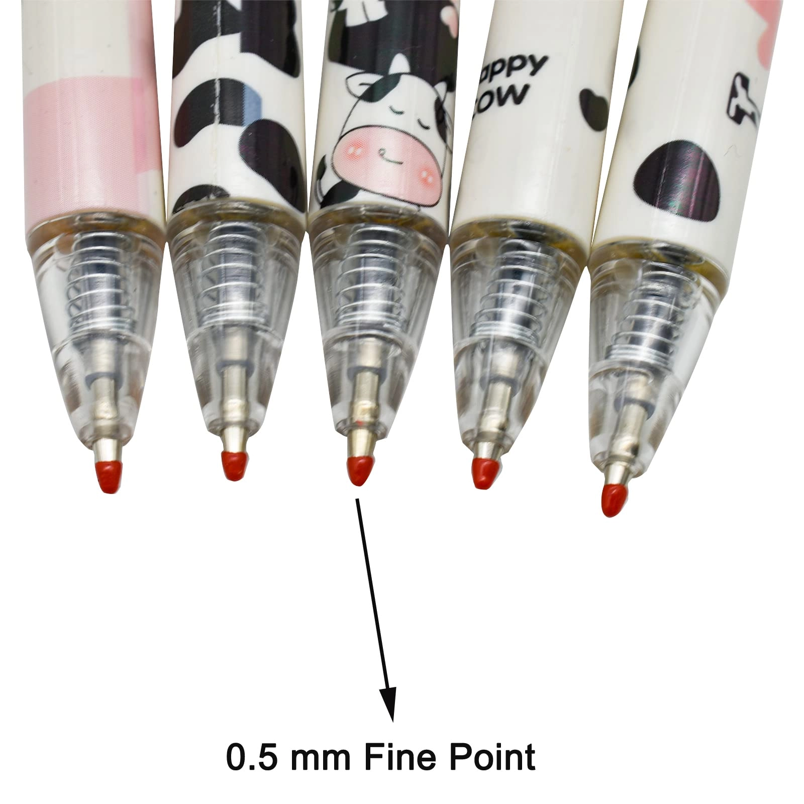 Plush Milk Cow Pom Pom Pen - 4 PCS 0.5 mm