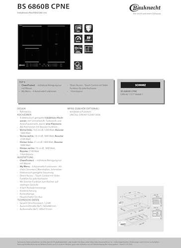 BS 6860B CPNE Induction hob