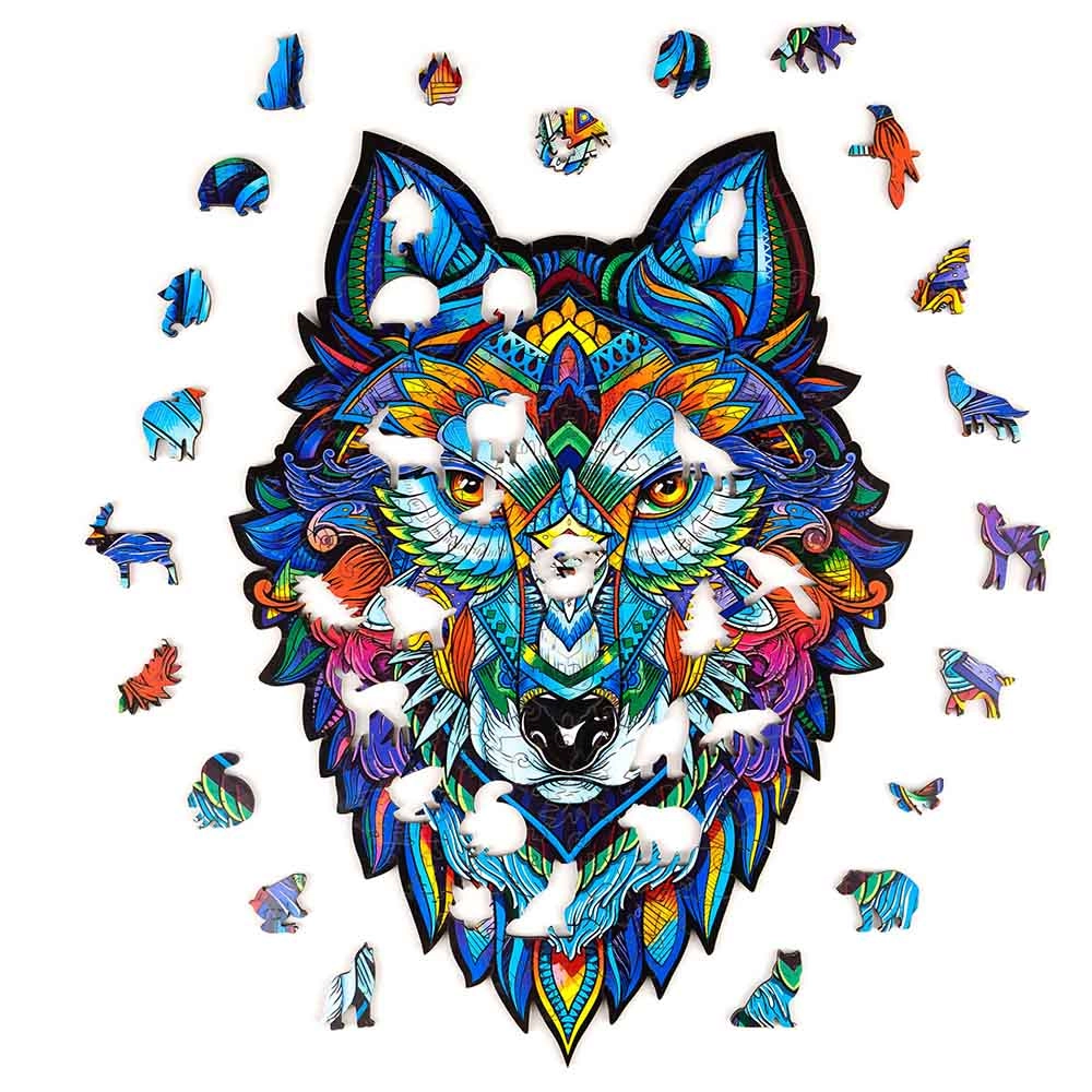 Majestic Wolf Wooden Puzzle (4107390-WOLF_S) - 99 pcs