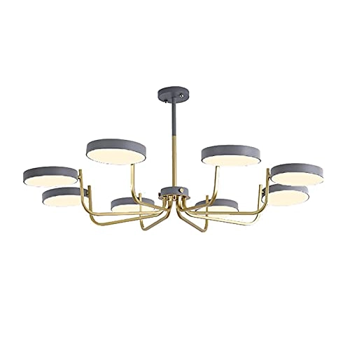 LED Nordic Style Chandelier - 8t Gray and gold