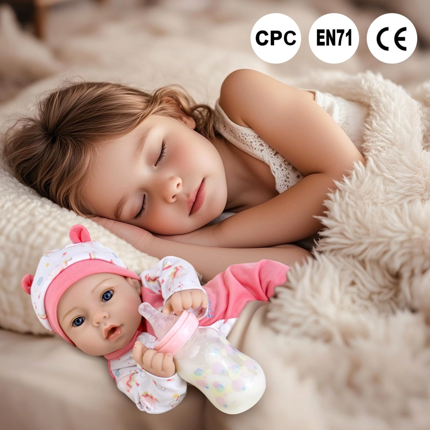 Reborn Baby Doll - 18 inch Newborn Girl Pink Outfit Ages 3+