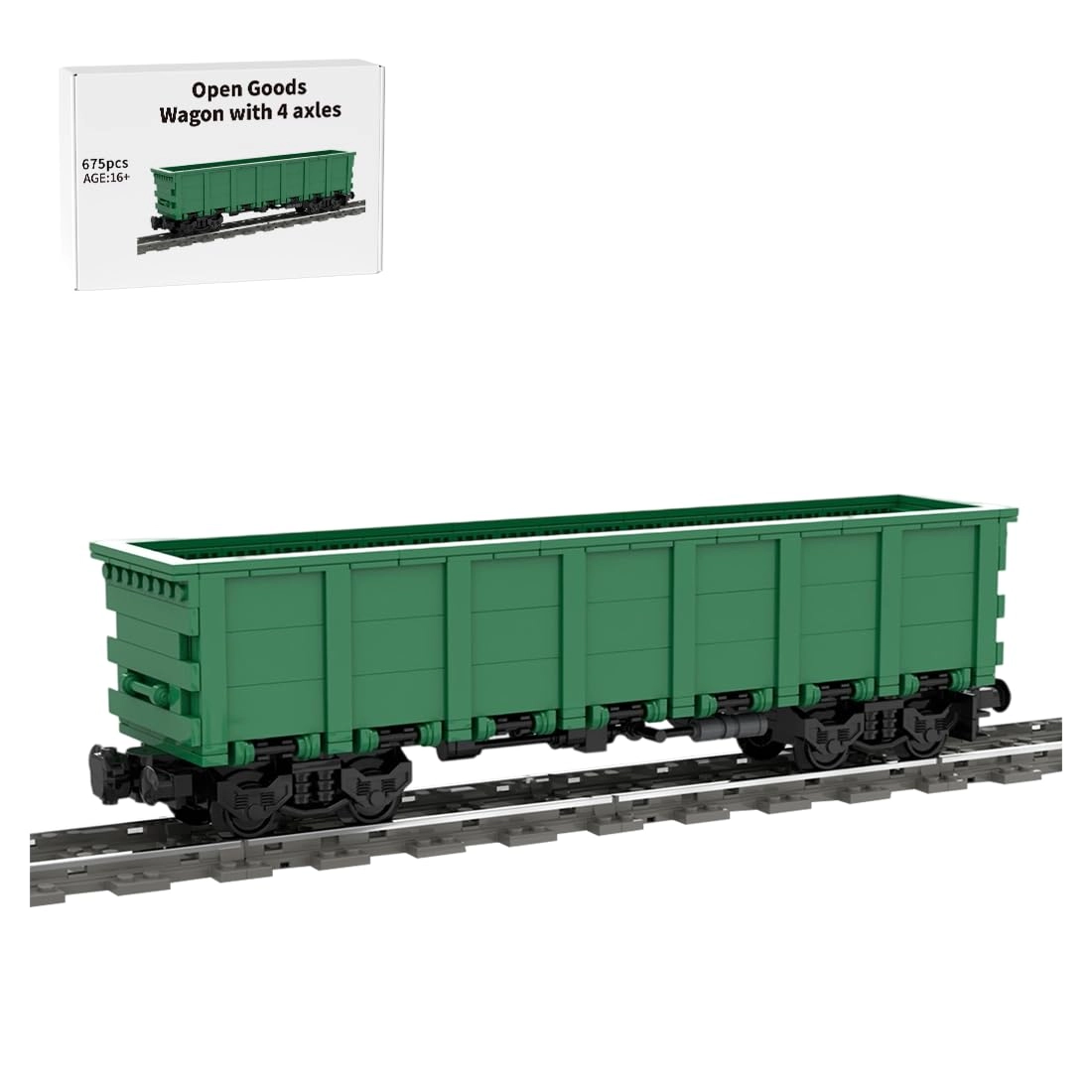 LootPop MOC-221417 American Four Axle Open Freight Car - 675 pcs