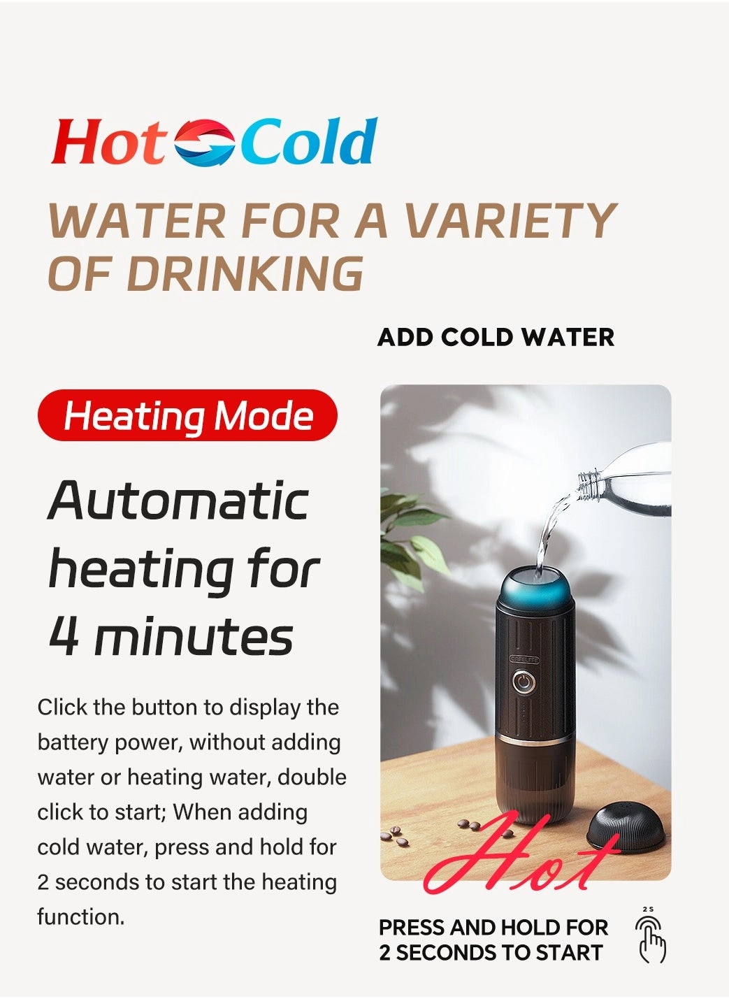 Portable Espresso Maker - 80 ml Capsule Coffee Maker Espresso Maker