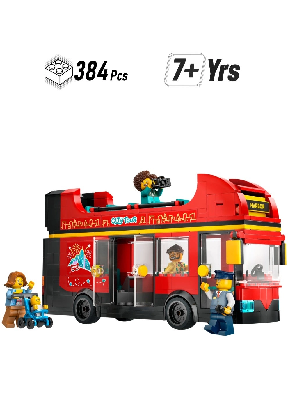 City Double-Decker Sightseeing Bus (60407) - Red 5 minifigures