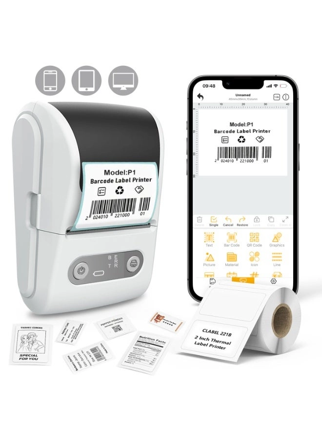 Wireless Portable Label Maker Machine - Thermal Printing 57mm