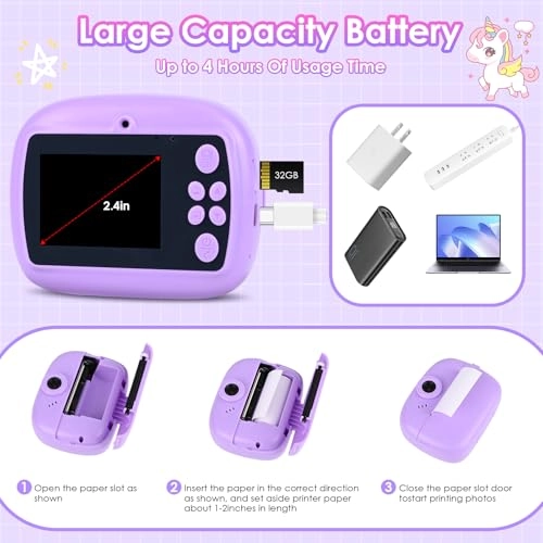 GuKKK 1080P Children's Camera - 2.4 Inch Screen 32GB Set