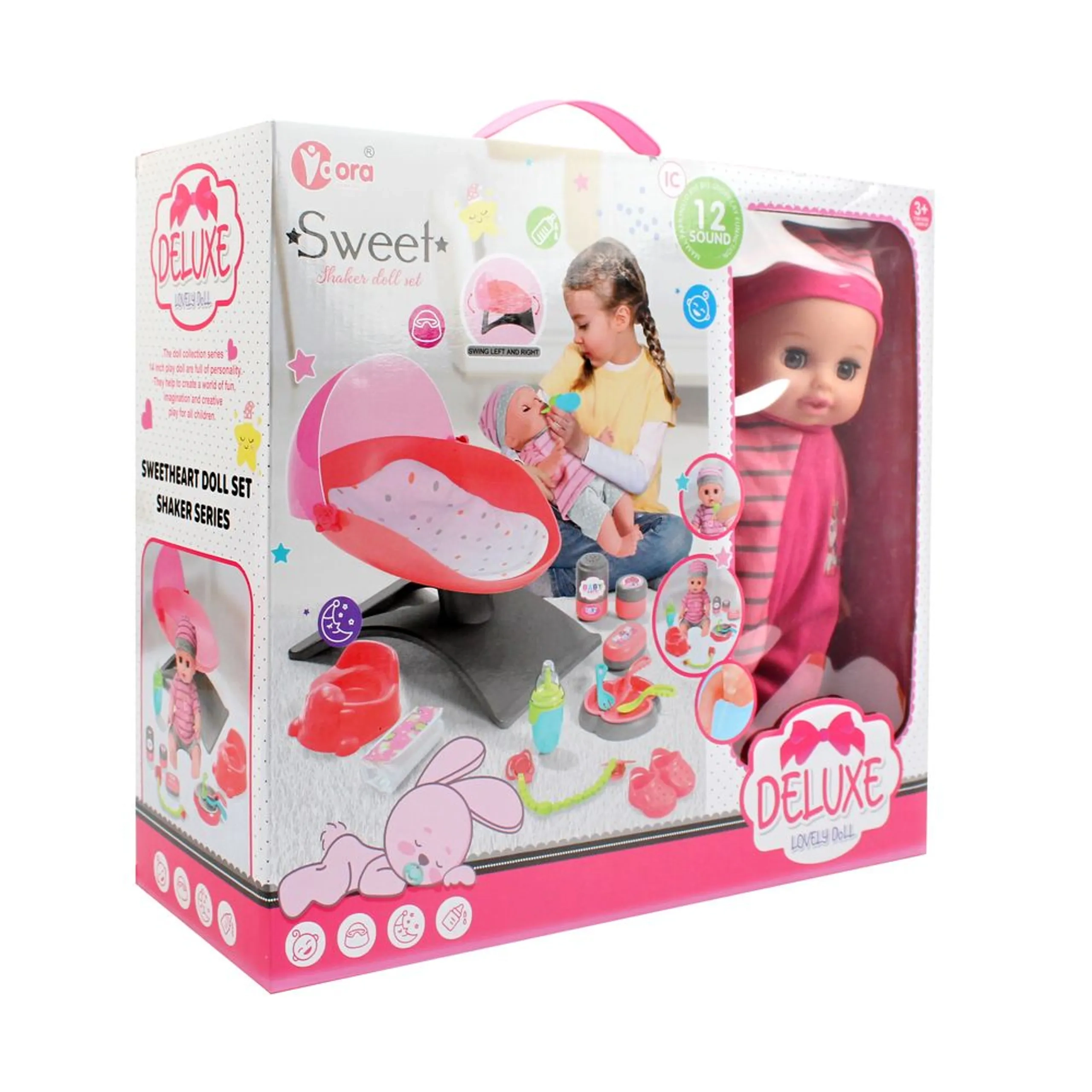 Sweet Shaker Doll Set - 14" Vinyl Head Ages 3+