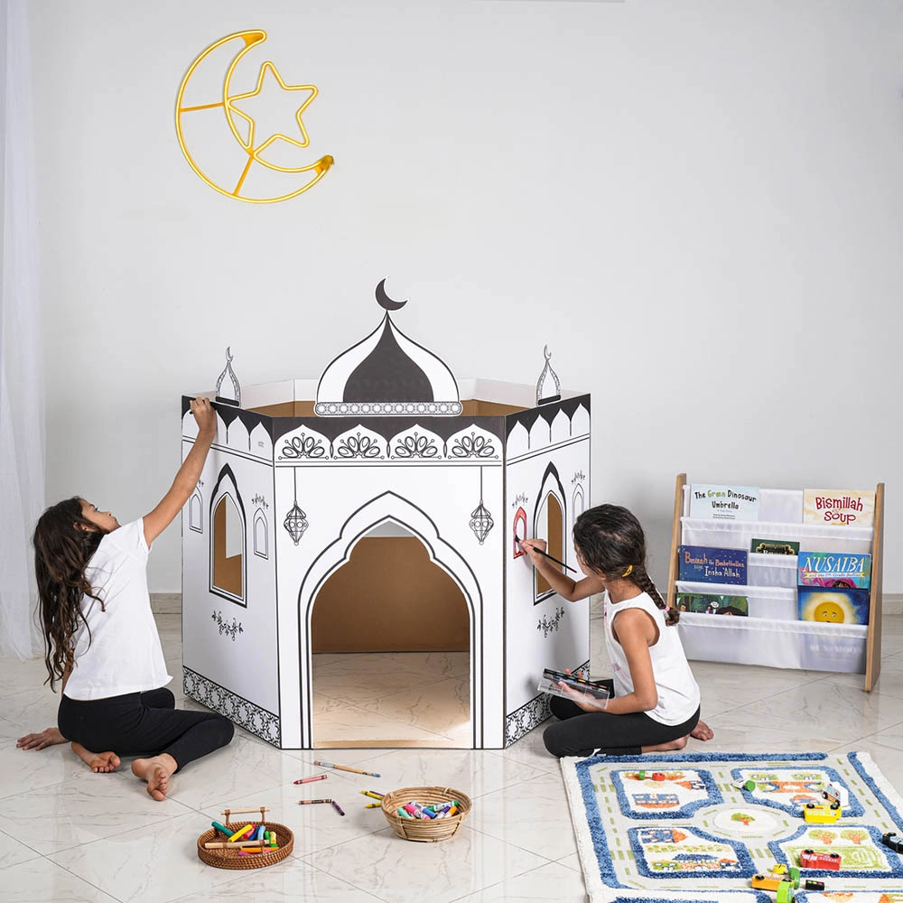 Color Me Cardboard Playmosque - Blue - White Cardboard
