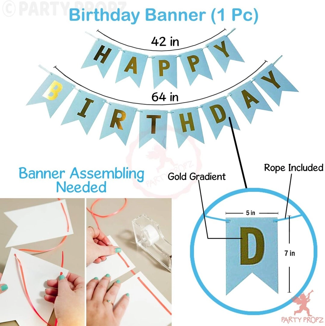 Birthday Banner With Confetti Balloons - 9 piece(s) Birthday