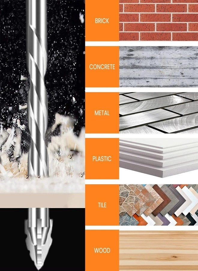 Power Drill Bits Set - Alloy Steel Carbide-Tipped 7-Piece 3-12mm