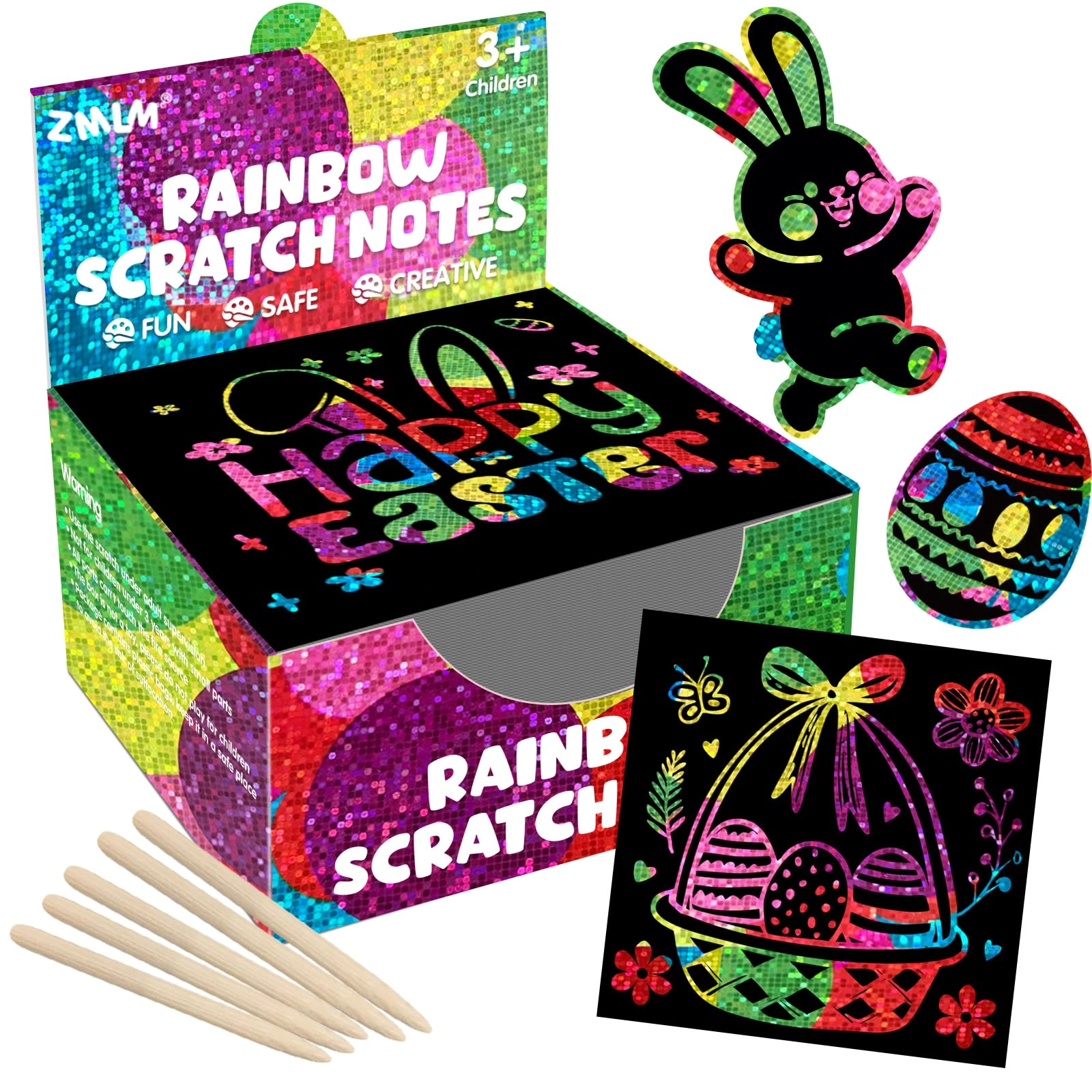 zmlm Rainbow Scratch Notes - 165.0 Count 5 pcs styluses