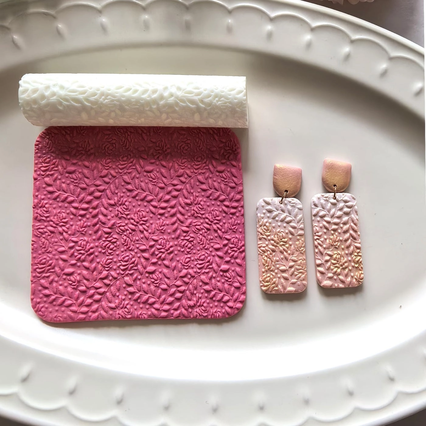 Polymer Clay Texture Roller + Polymer Clay Cutters - 3Pcs