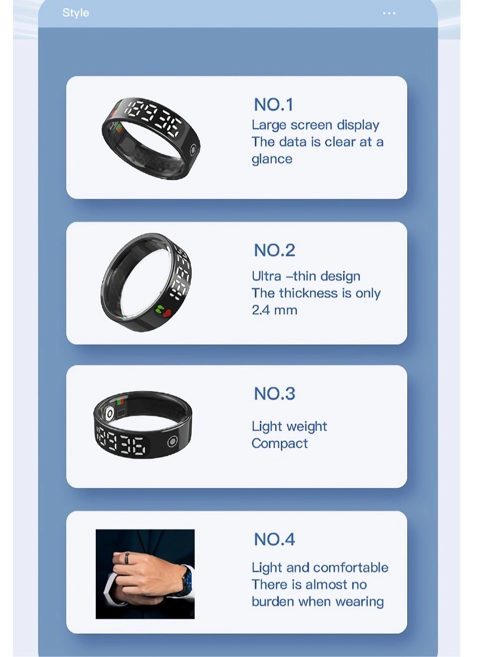 SR09 - Smart Ring IP68 Waterproof Heart Rate Monitor