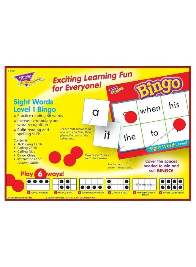 Sight Words Level 1 Bingo - 5 and Up
