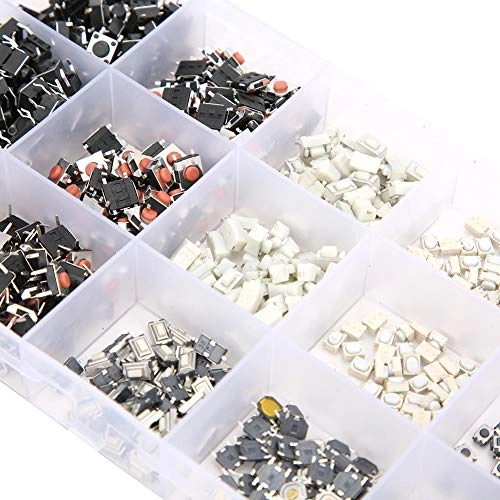 Tactile Push Button Switch - 750pcs 15-value Assortment Kit