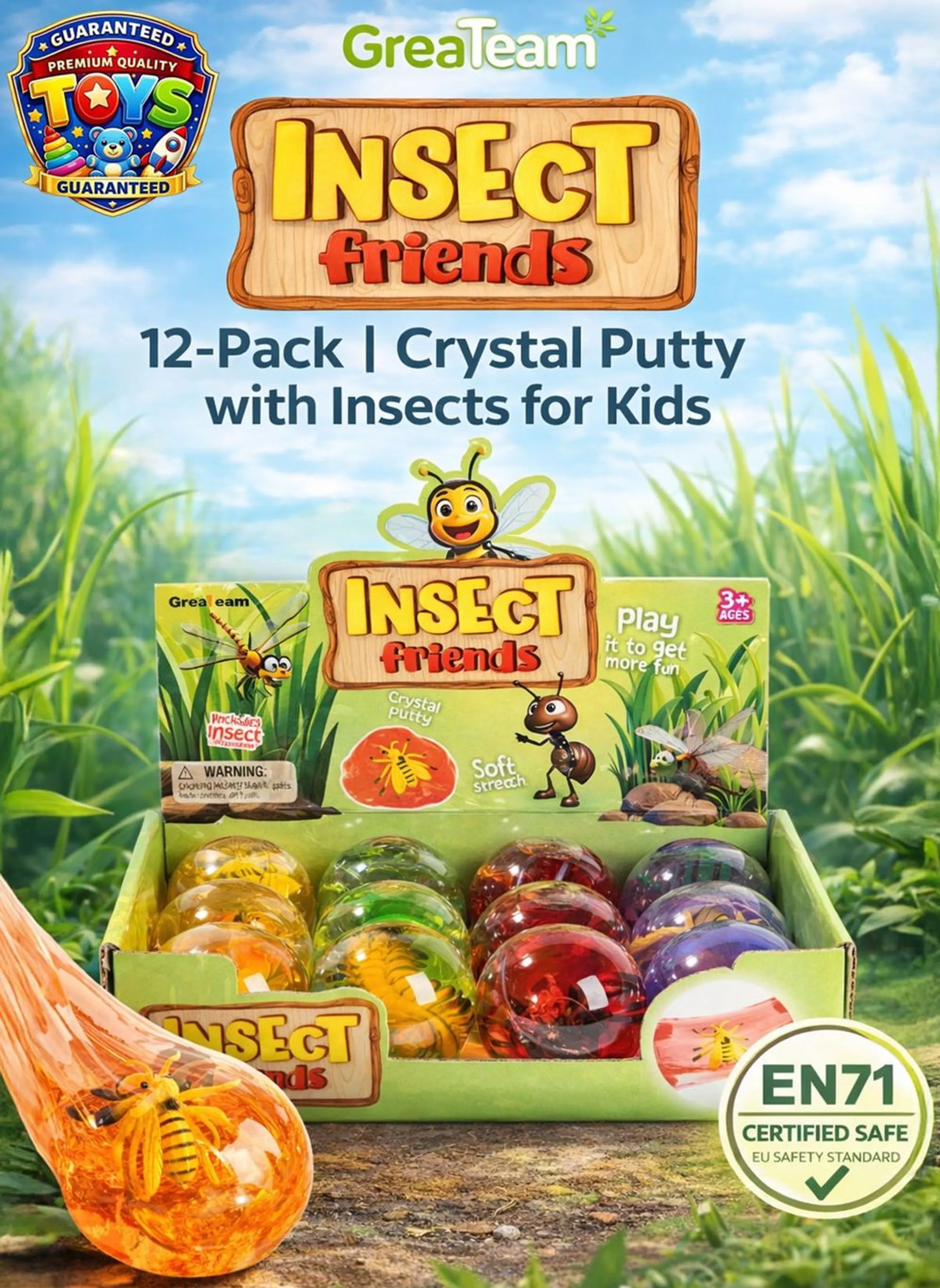 Insect Friends Crystal Putty - 3+ years 12 pcs