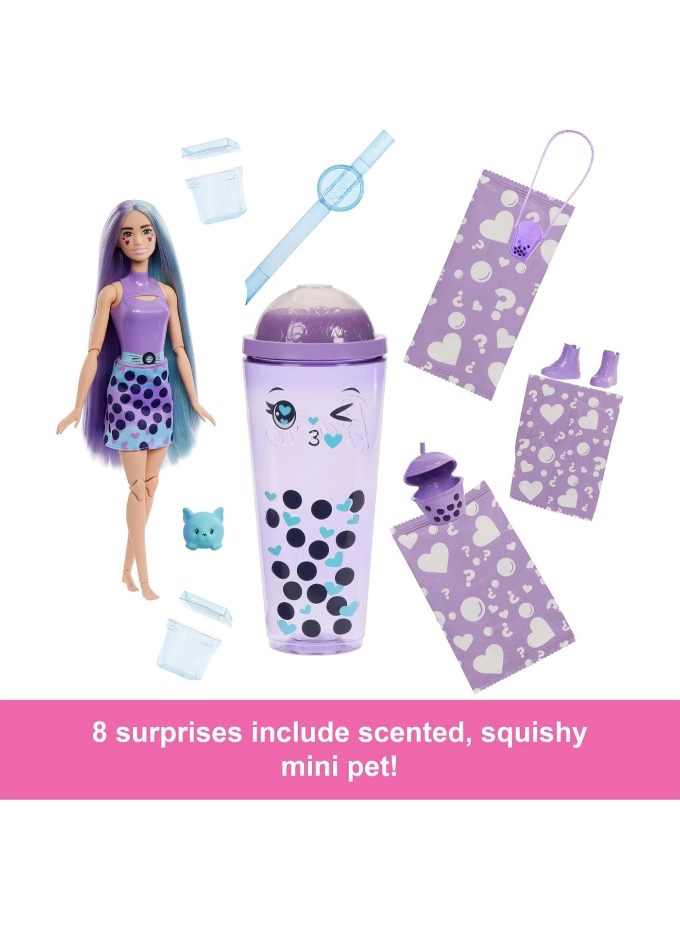 Taro Milk Fashion Doll - Bubble Tea Scented Puppy 8 Color Changing Surprises Ages 3+