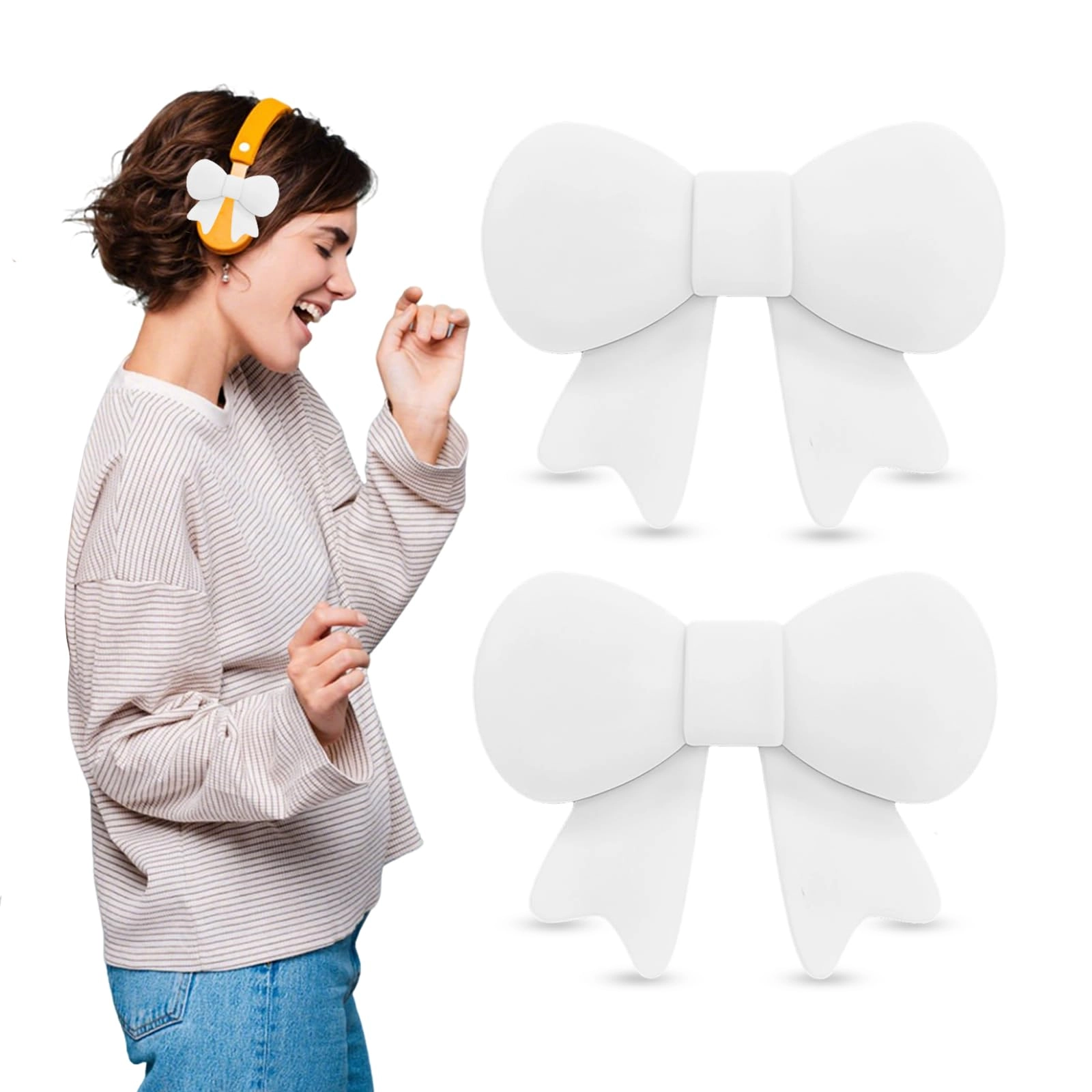 GONGCHUANG Headphone Bow for Universal - 2 Pack Snap-on