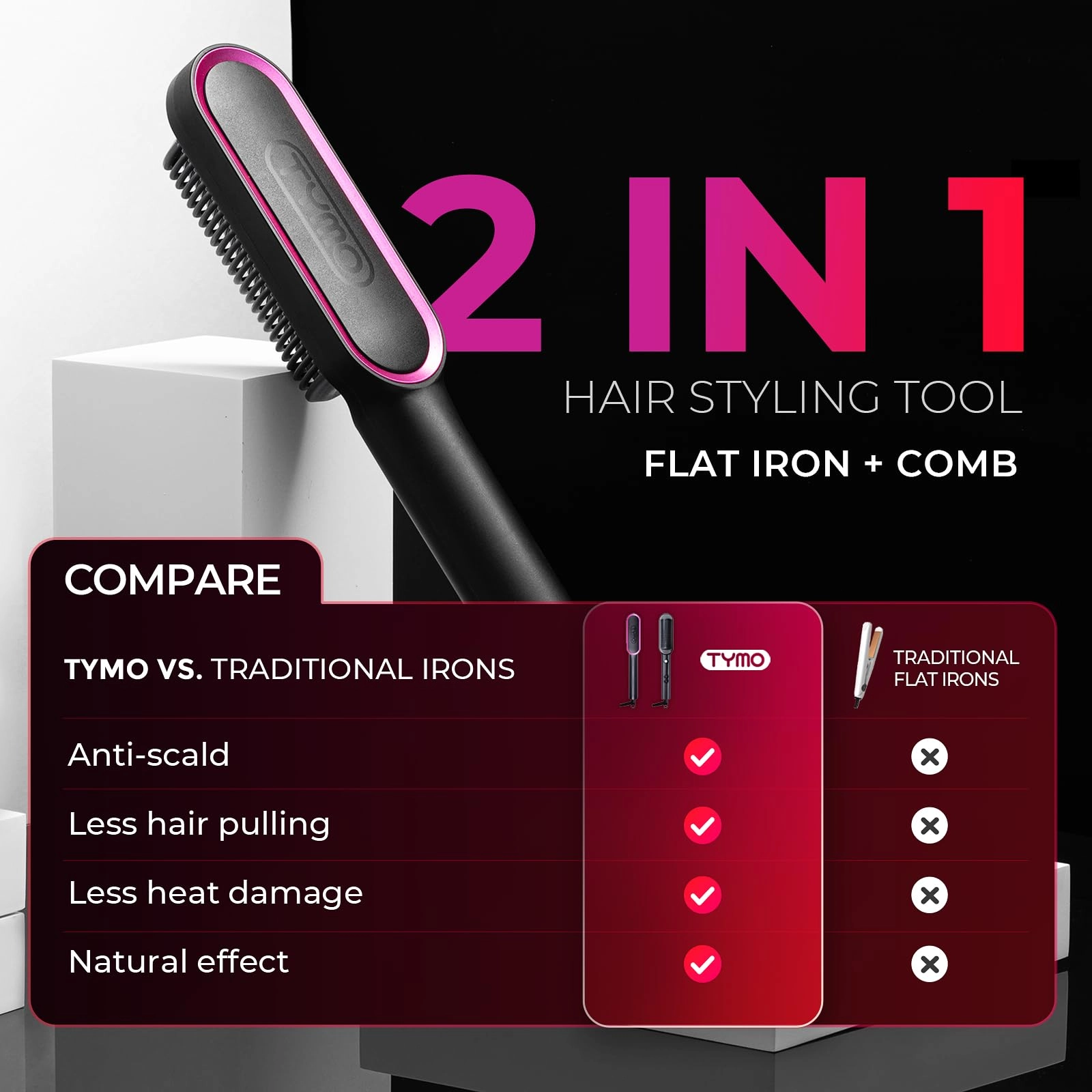 Ring Hair Straightener Brush