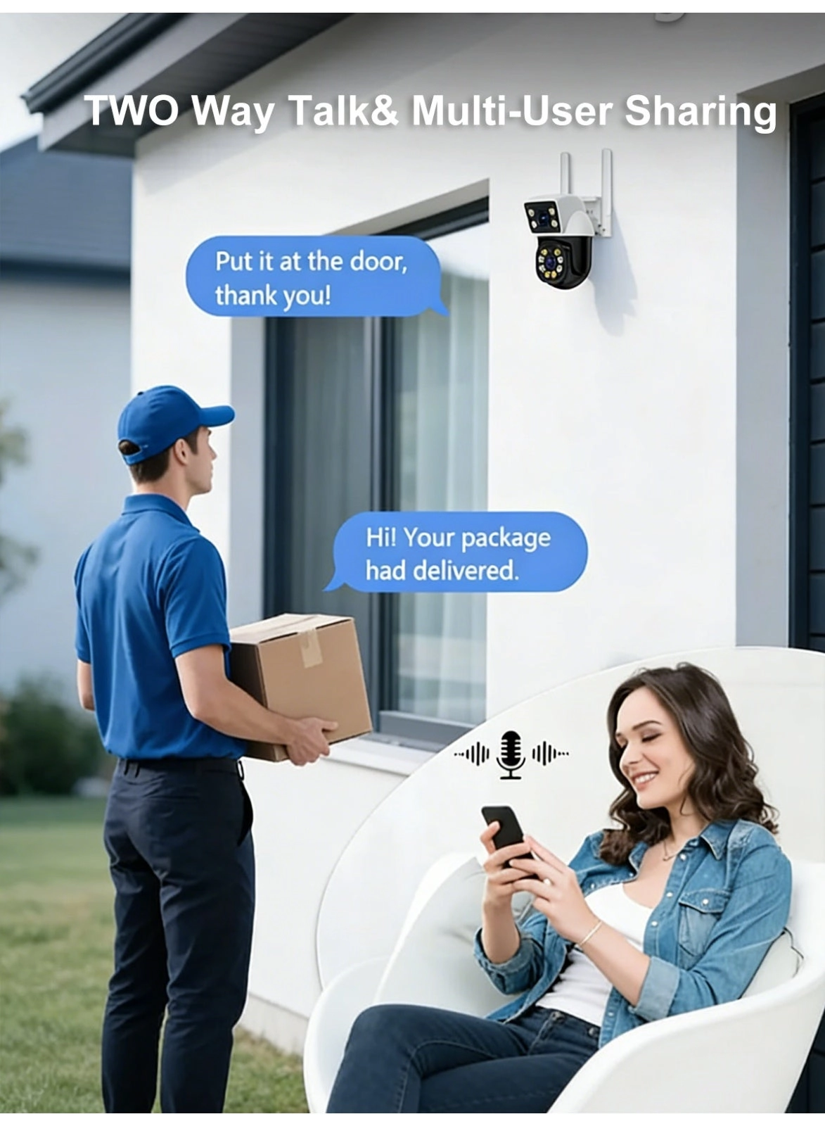 Dual-Lens Wireless Security Camera 2K