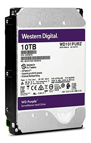 Purple 3.5" 5400rpm 256MB SATA 6Gb/s (WD100PURZ) - 10TB