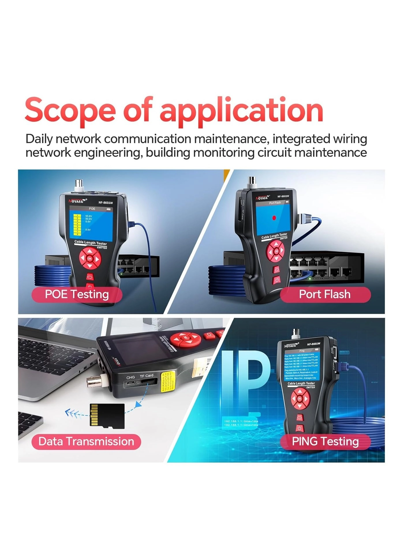 NF-8601W-A - RJ45 RJ11 BNC PING/POE
