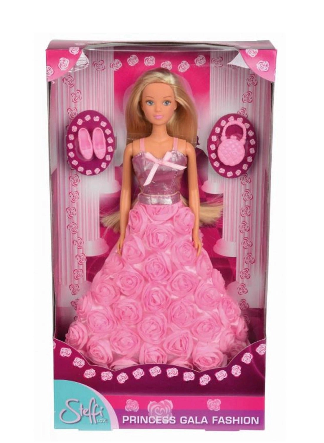 Steffi Love Princess Gala Fashion Doll - 29 cm Rose-embroidered dress Ages 3+
