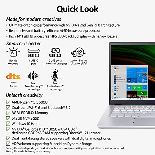Swift X SFX14-41G-R0Q6 NX.AC2EM.002 - 14'' Ryzen 5 8GB DDR4 512GB SSD
