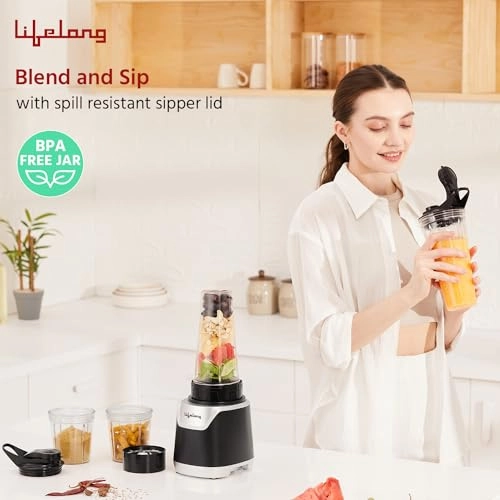Nutri Blender - 4 Bullet Jars Stainless Steel Blades Sipper Jar