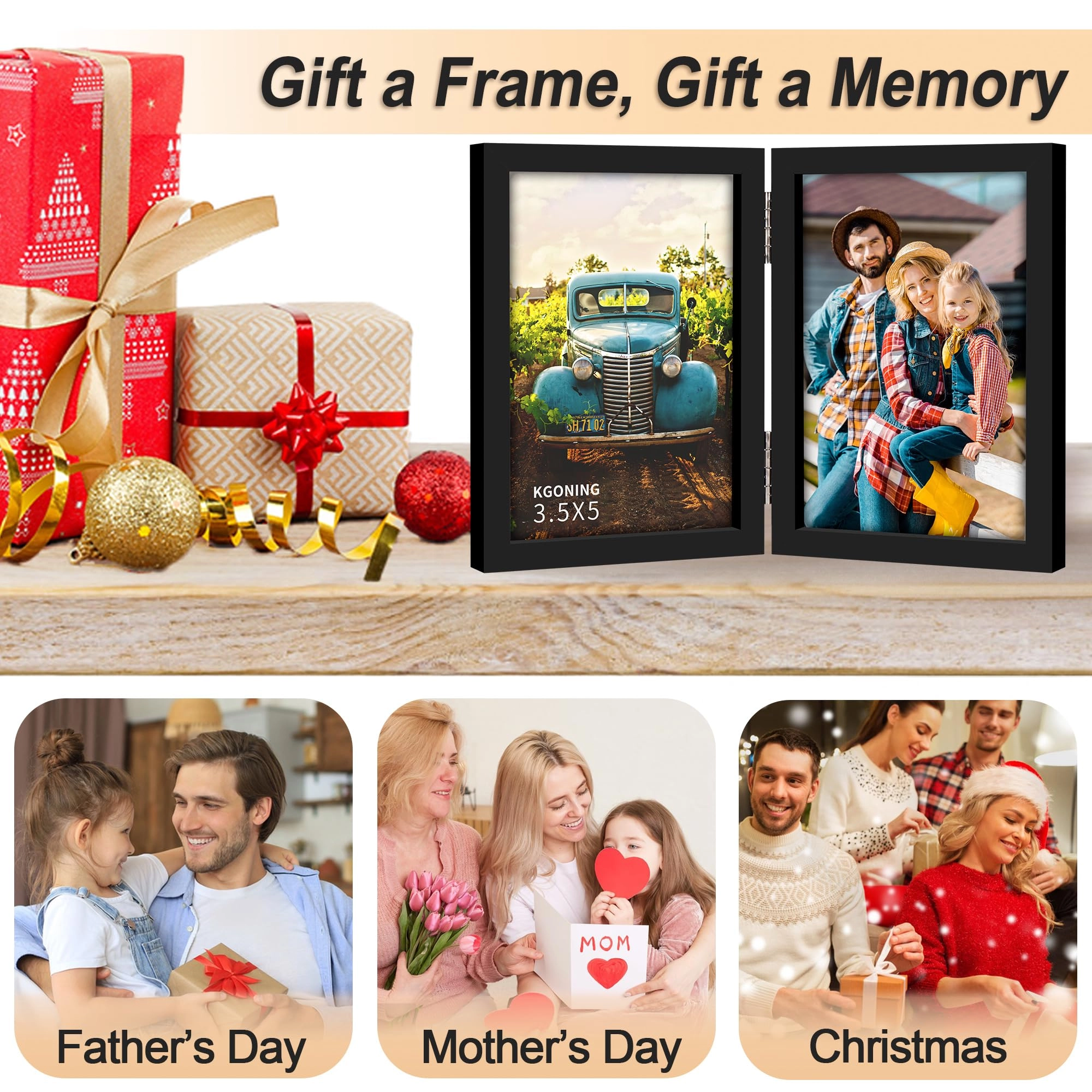 Double Picture Frame - 3.5x5 in 2 picture frames