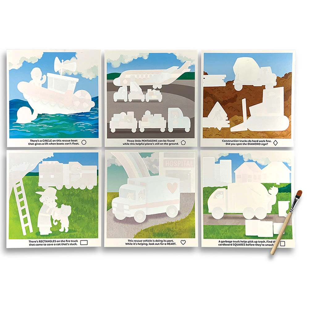 Water Amaze Water Reveal Boards Helpful Vehicles - 2+ 12 pieces