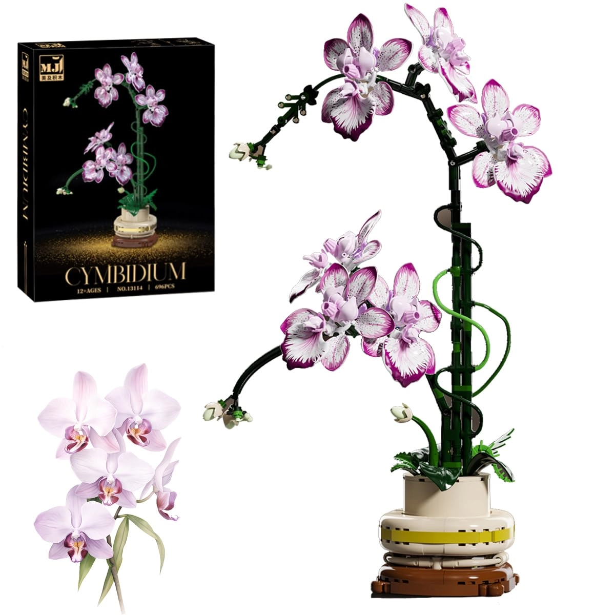 B BIBYKIVN Orchid Flower Building Blocks Kit (13114)