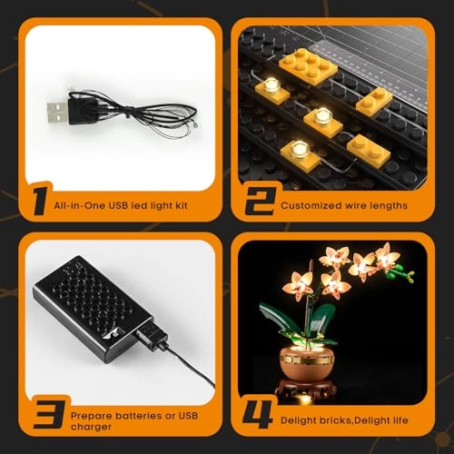 10343 Mini Orchid - LED Light Kit Compatible with Lego Building Blocks