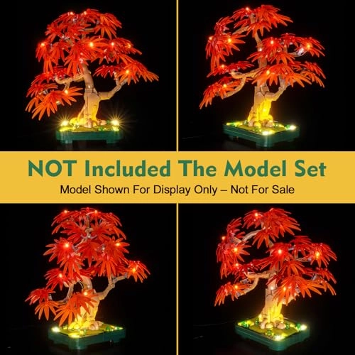 Light Kit Compatible with LEGO 10348 Japanese Red Maple Bonsai Tree - 10 light sources USB Powered