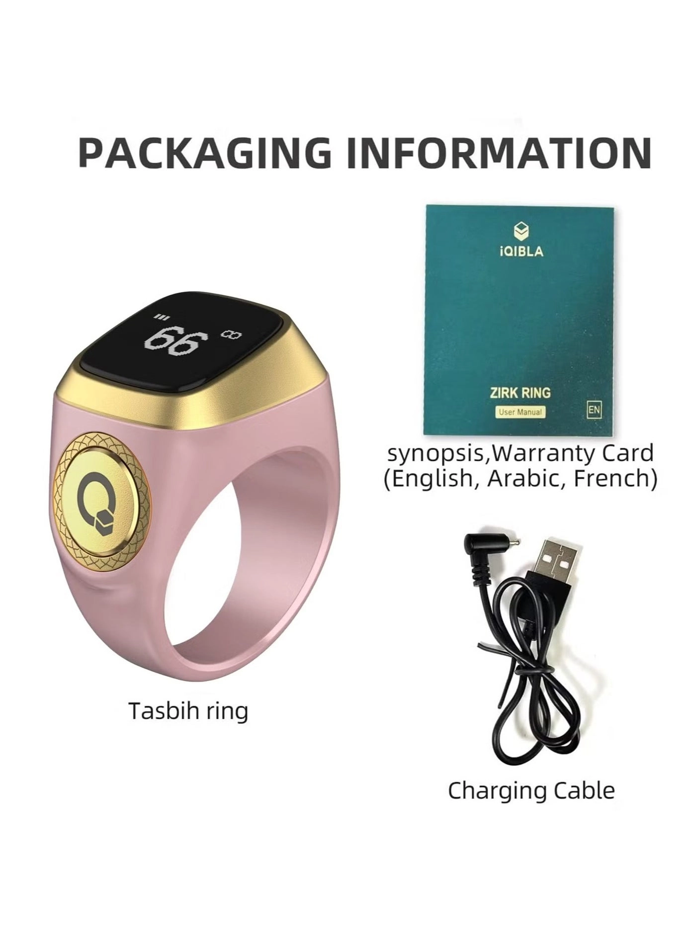 Zikr Ring 1st Gen - Vibration Reminder Tasbih Counter Bluetooth Connection