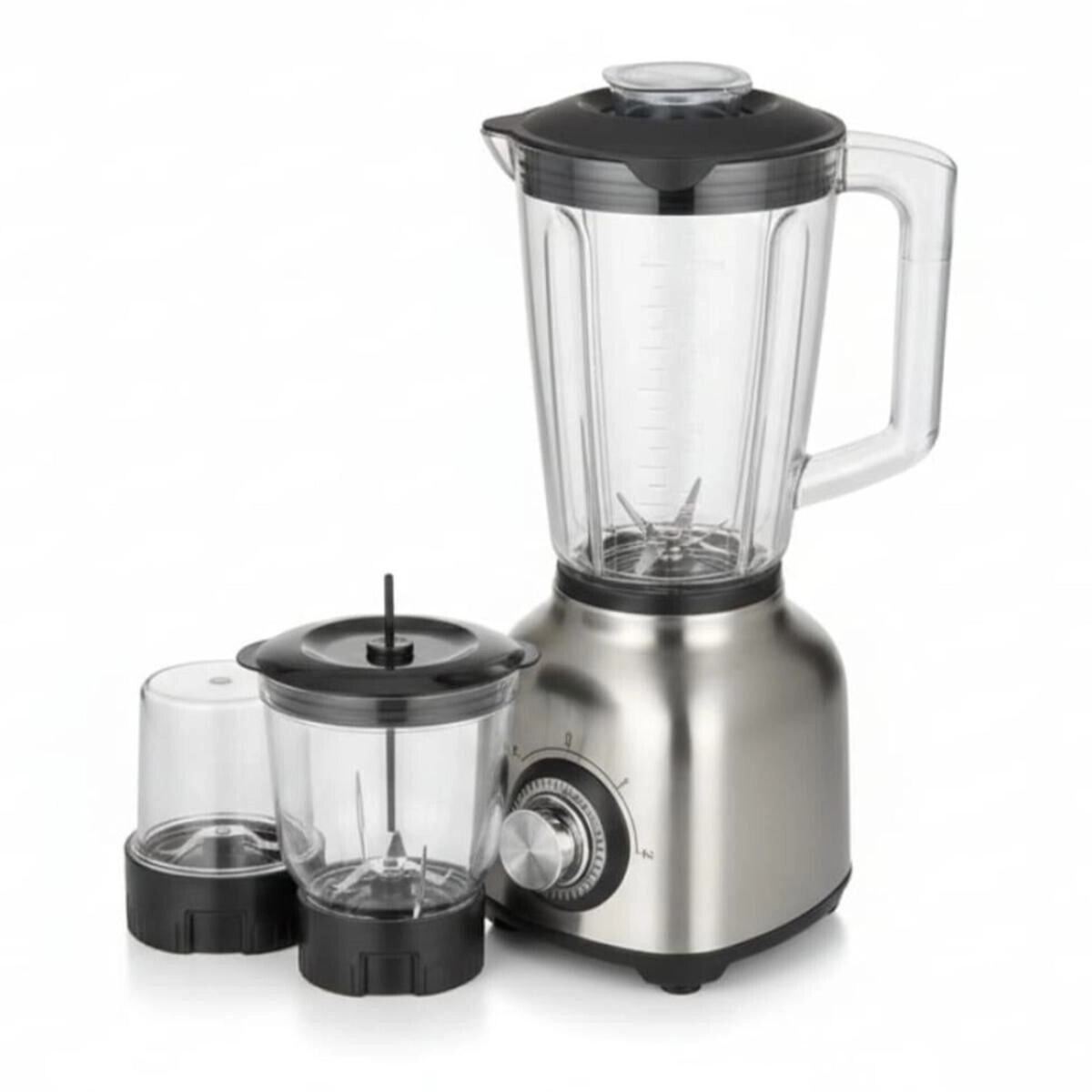 3-in-1 Multi-Speed Stainless Steel Blender & Grinder System - 1200W